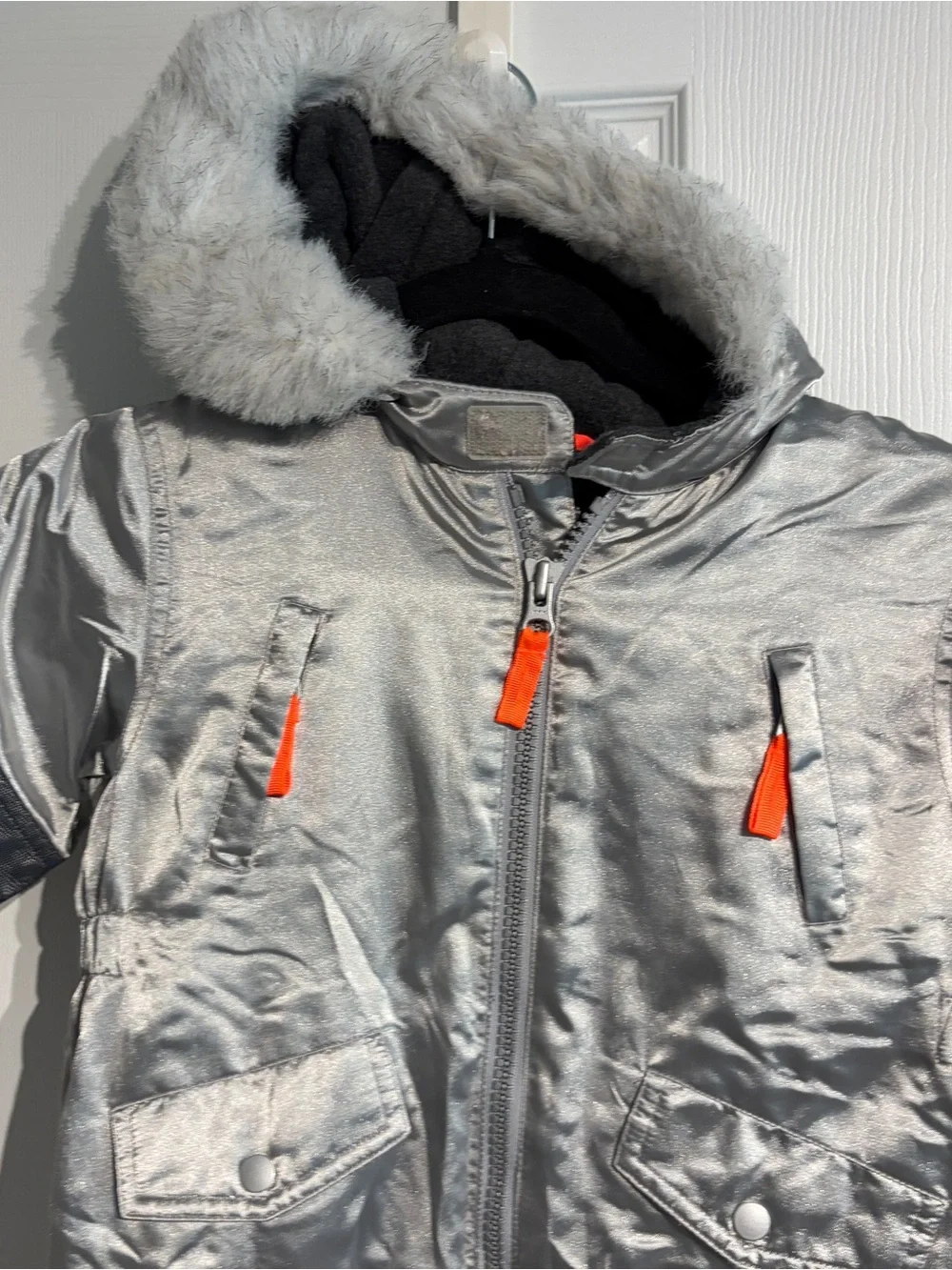 Baby Gap Metallic Silver Snow Suit Size 3T Silver Full Zip